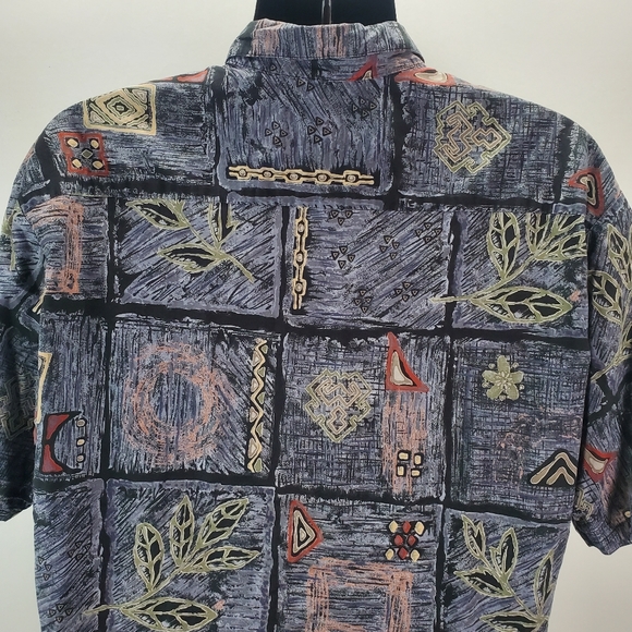 TORI RICHARD Hawaiian Shirt 100% Cotton Lawn Mens XL Honolulu Geometric Design - Picture 7 of 11